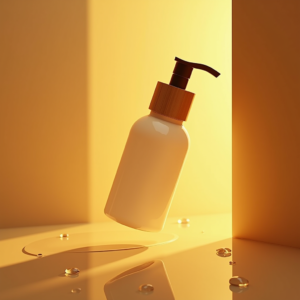 Fashion — Minimalist Skincare Bottle With A Bamboo Product Ads #0186 (Dreamina)
