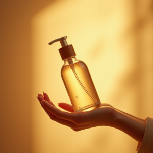 Fashion — Minimalist Skincare Bottle With A Bamboo Product Ads #0222 (Dreamina)