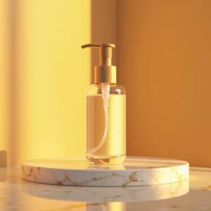 Fashion — Minimalist Skincare Bottle With A Bamboo Product Ads #0302 (Recraft)