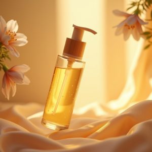 Fashion — Minimalist Skincare Bottle With A Bamboo Product Ads #0326 (Recraft)