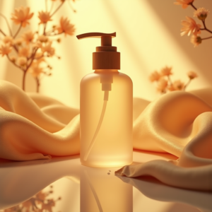 Fashion — Minimalist Skincare Bottle With A Bamboo Product Ads #0338 (Recraft)