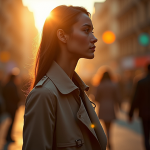 Fashion — Model In A Structured Trench Coat Photography #0030 (Stable Diffusion)
