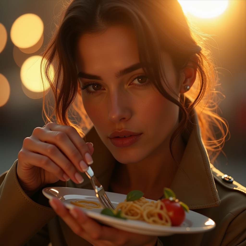 Fashion — Model In A Structured Trench Coat Photography #0060 (Recraft)