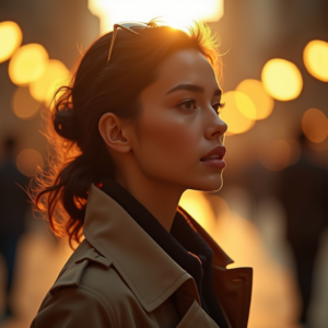 Fashion — Model In A Structured Trench Coat Photography #0066 (Stable Diffusion)