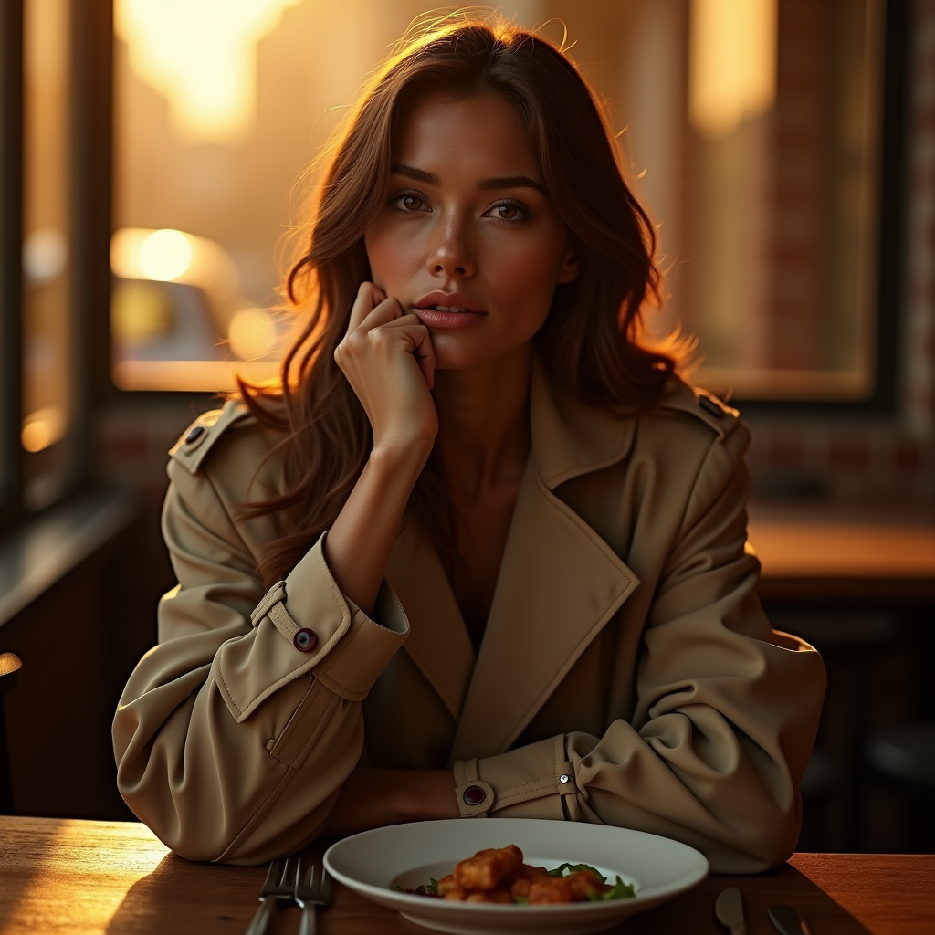 Fashion — Model In A Structured Trench Coat Photography #0084 (Recraft)