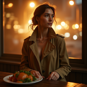 Fashion — Model In A Structured Trench Coat Photography #0102 (Stable Diffusion)