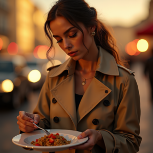 Fashion — Model In A Structured Trench Coat Photography #0132 (Recraft)