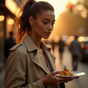 Fashion — Model In A Structured Trench Coat Photography #0168 (Recraft)