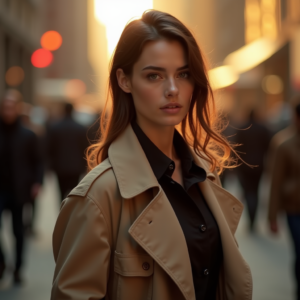 Fashion — Model In A Structured Trench Coat Photography #0228 (Recraft)