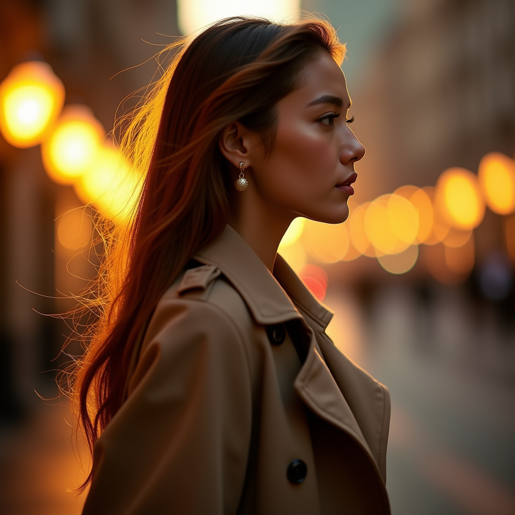 Fashion — Model In A Structured Trench Coat Photography #0252 (Recraft)
