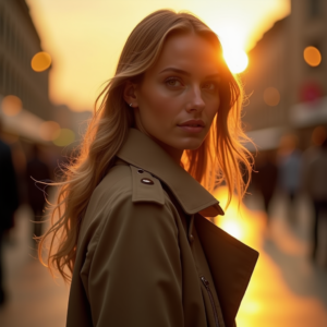 Fashion — Model In A Structured Trench Coat Photography #0300 (Recraft)