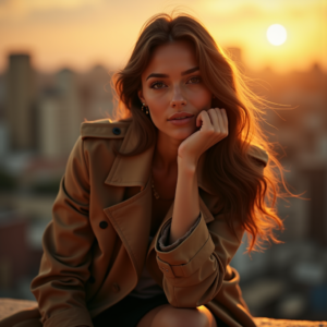 Fashion — Model In A Structured Trench Coat Photography #0306 (Stable Diffusion)