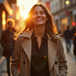 Fashion — Model In A Structured Trench Coat Photography #0312 (Recraft)