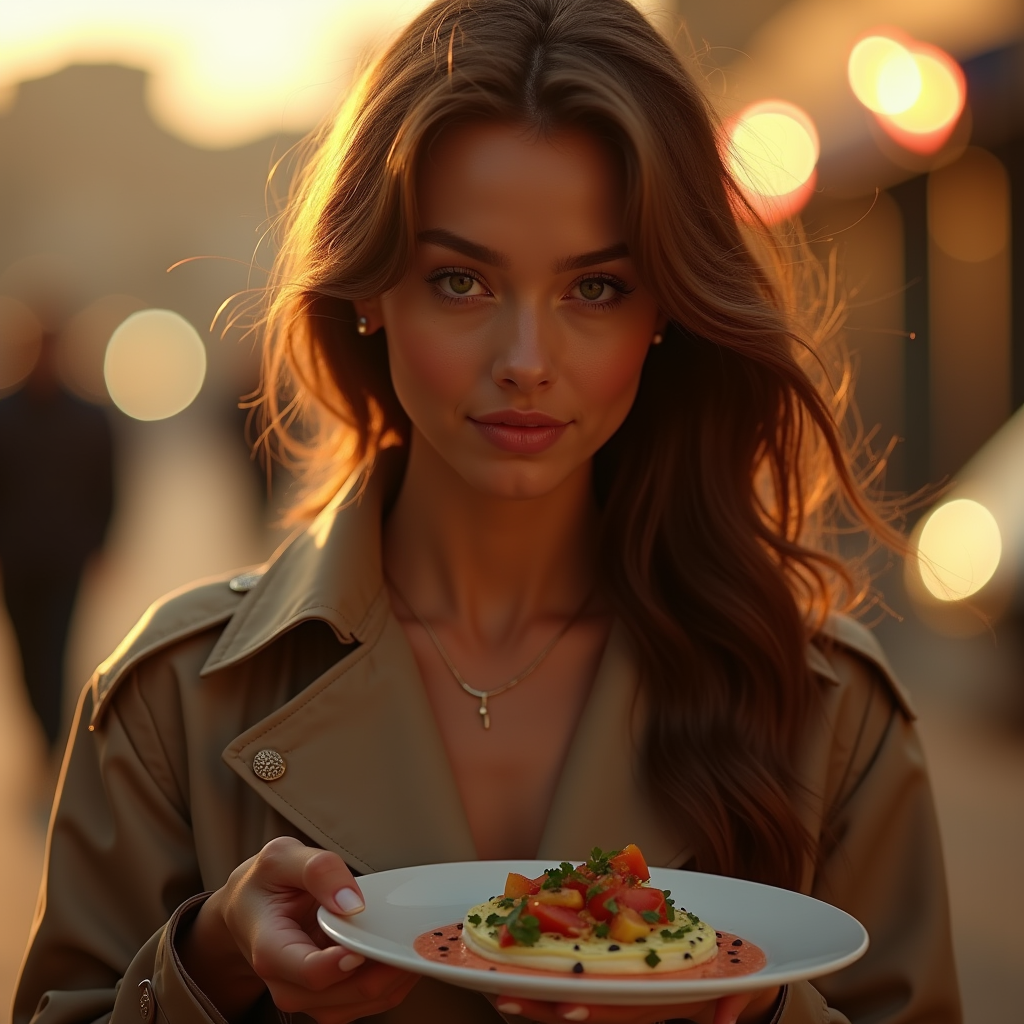 Fashion — Model In A Structured Trench Coat Photography #0318 (Stable Diffusion)