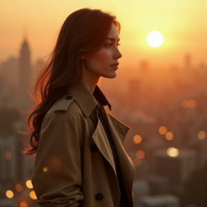 Fashion — Model In A Structured Trench Coat Photography #0324 (Recraft)