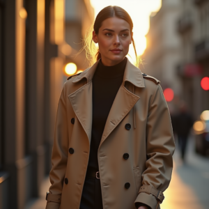 Fashion — Model In A Structured Trench Coat Photography #0336 (Recraft)