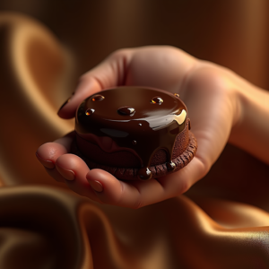 Fashion — Rich Dark-chocolate Dessert With A Glossy Product Ads #0027 (Ideogram)