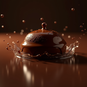 Fashion — Rich Dark-chocolate Dessert With A Glossy Product Ads #0051 (Ideogram)
