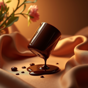 Fashion — Rich Dark-chocolate Dessert With A Glossy Product Ads #0111 (Ideogram)
