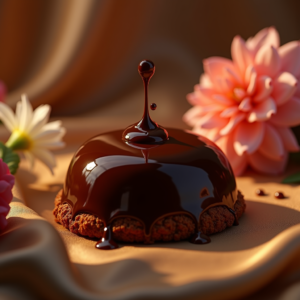 Fashion — Rich Dark-chocolate Dessert With A Glossy Product Ads #0117 (FLUX)