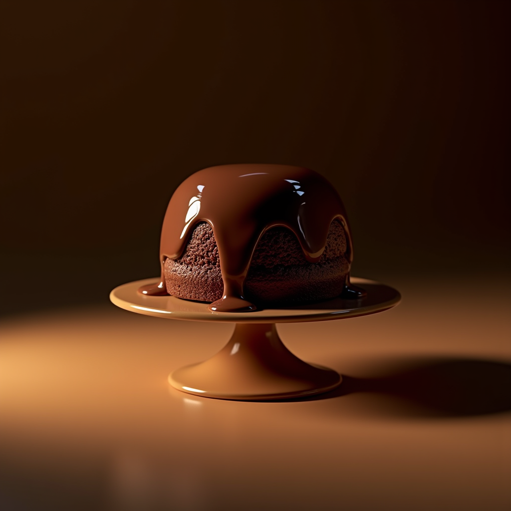 Fashion — Rich Dark-chocolate Dessert With A Glossy Product Ads #0177 (FLUX)