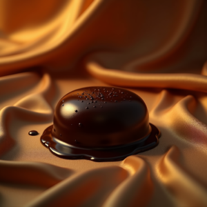 Fashion — Rich Dark-chocolate Dessert With A Glossy Product Ads #0207 (Ideogram)