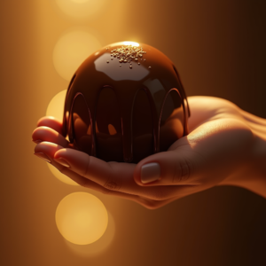 Fashion — Rich Dark-chocolate Dessert With A Glossy Product Ads #0219 (Ideogram)