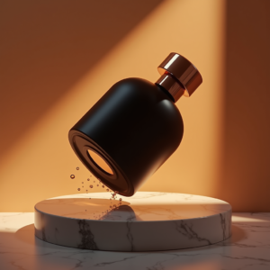 Fashion — Sleek Matte-black Perfume Bottle With A Product Ads #0073 (Firefly)