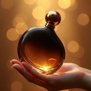 Fashion — Sleek Matte-black Perfume Bottle With A Product Ads #0217 (Firefly)