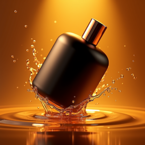 Fashion — Sleek Matte-black Perfume Bottle With A Product Ads #0249 (FLUX)