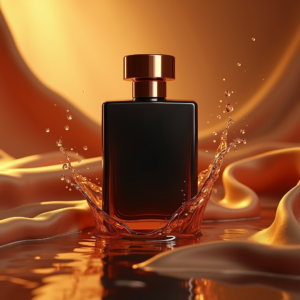 Fashion — Sleek Matte-black Perfume Bottle With A Product Ads #0273 (FLUX)