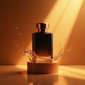 Fashion — Sleek Matte-black Perfume Bottle With A Product Ads #0279 (Ideogram)