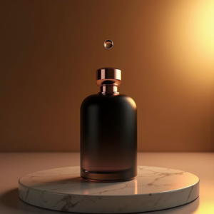 Fashion — Sleek Matte-black Perfume Bottle With A Product Ads #0291 (Ideogram)