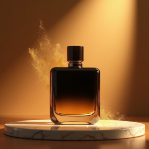 Fashion — Sleek Matte-black Perfume Bottle With A Product Ads #0303 (Ideogram)