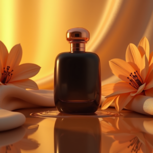 Fashion — Sleek Matte-black Perfume Bottle With A Product Ads #0333 (FLUX)