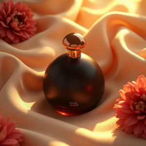 Fashion — Sleek Matte-black Perfume Bottle With A Product Ads #0345 (FLUX)