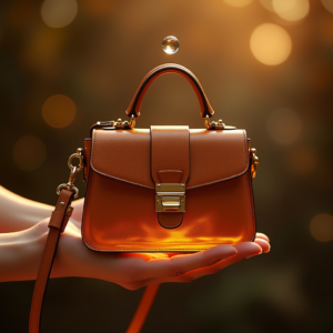 Fashion — Tailored Leather Handbag With Polished Gold Product Ads #0010 (Krea)