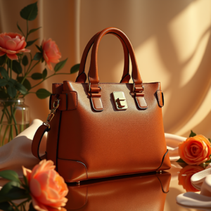 Fashion — Tailored Leather Handbag With Polished Gold Product Ads #0124 (Leonardo)