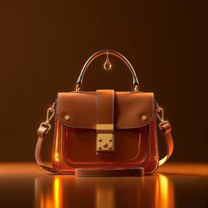 Fashion — Tailored Leather Handbag With Polished Gold Product Ads #0154 (Krea)