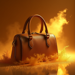 Fashion — Tailored Leather Handbag With Polished Gold Product Ads #0202 (Krea)