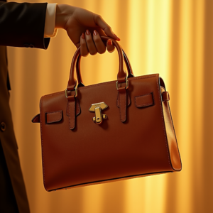 Fashion — Tailored Leather Handbag With Polished Gold Product Ads #0220 (Leonardo)