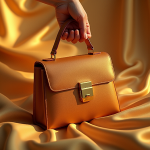 Fashion — Tailored Leather Handbag With Polished Gold Product Ads #0240 (ChatGPT)
