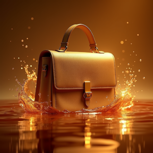 Fashion — Tailored Leather Handbag With Polished Gold Product Ads #0264 (ChatGPT)