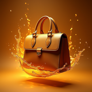 Fashion — Tailored Leather Handbag With Polished Gold Product Ads #0270 (Dreamina)