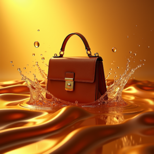 Fashion — Tailored Leather Handbag With Polished Gold Product Ads #0276 (ChatGPT)