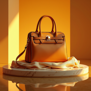 Fashion — Tailored Leather Handbag With Polished Gold Product Ads #0312 (ChatGPT)