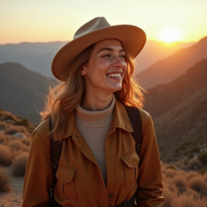 Fashion — Traveler In Earth-toned Layers Against A Photography #0125 (Midjourney)