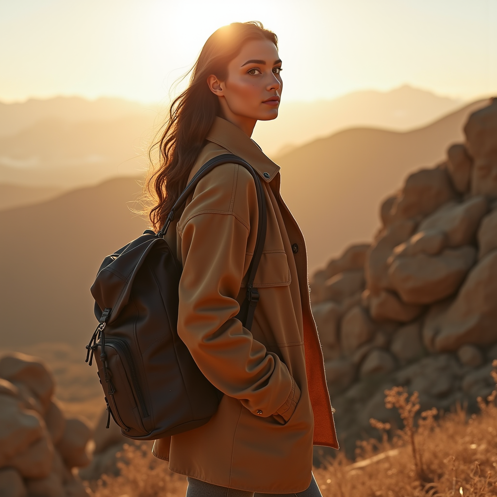 Fashion — Traveler In Earth-toned Layers Against A Photography #0149 (Midjourney)