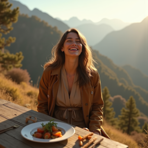 Fashion — Traveler In Earth-toned Layers Against A Photography #0275 (Firefly)