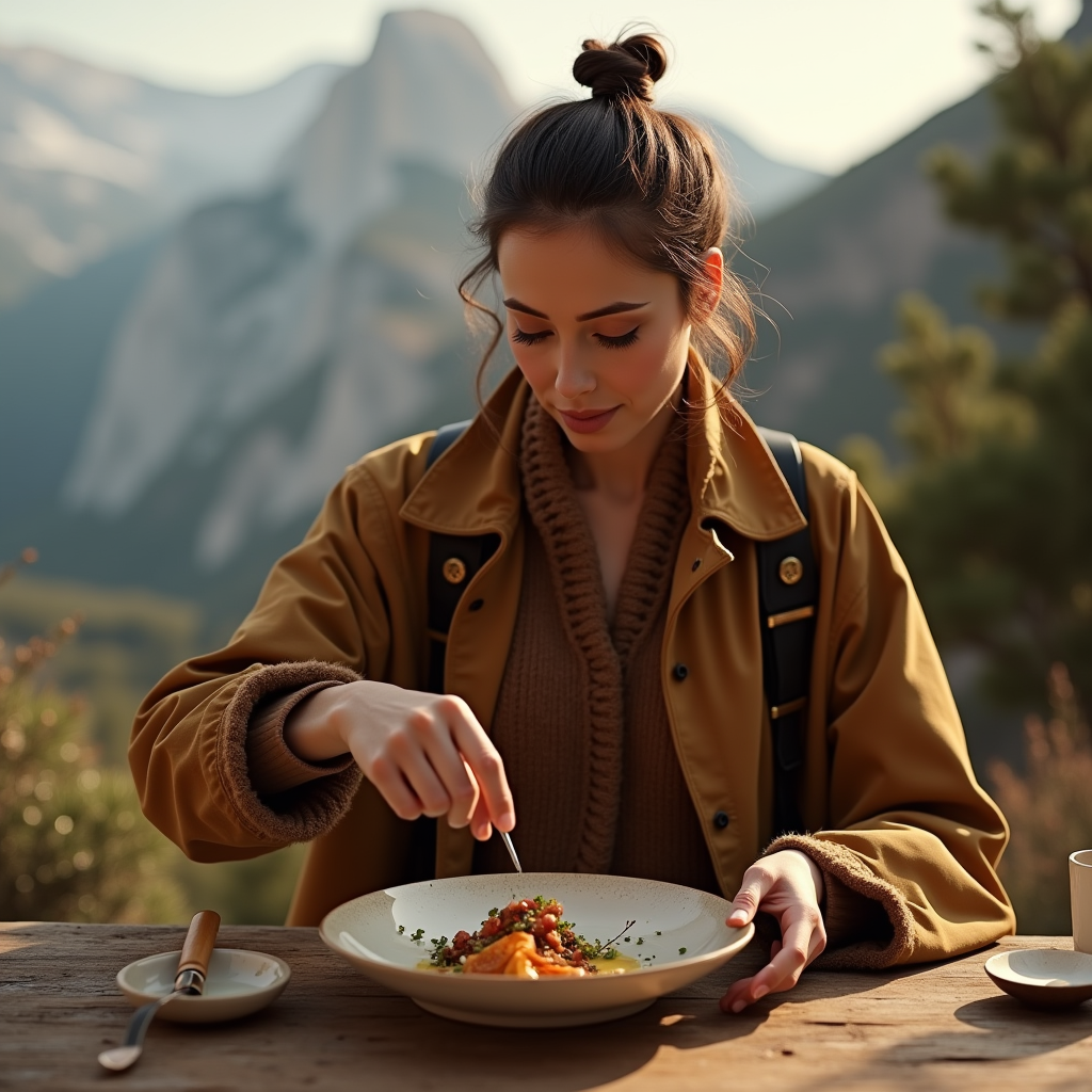Fashion — Traveler In Earth-toned Layers Against A Photography #0281 (Midjourney)